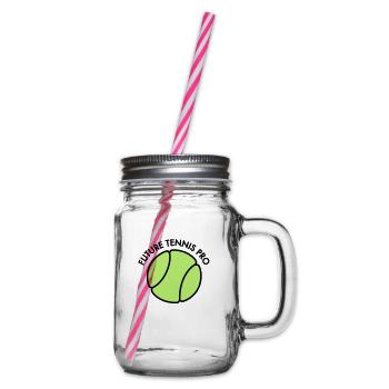 Tennis - Henkelglas mit Schraubdeckel - Klar - Rechts