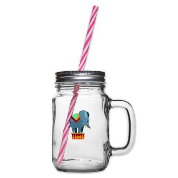 Zirkus Elefant - Henkelglas mit Schraubdeckel - Klar - Rechts