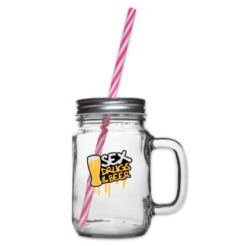 Sex Drugs And Beer - Henkelglas mit Schraubdeckel - Klar - Rechts