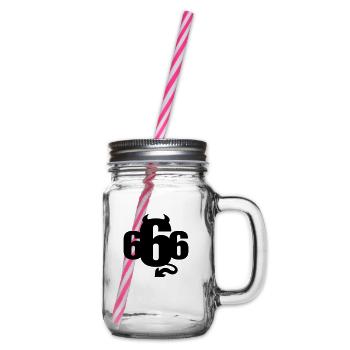 666 - Glass jar with handle and screw cap - clear - Right