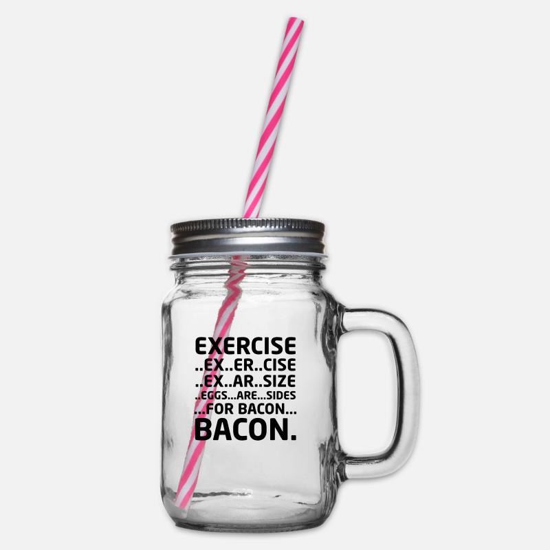 Bacon Logical Deduction - Henkelglas mit Schraubdeckel - Klar