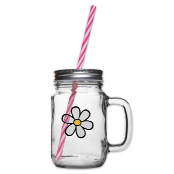 Daisies - Glass jar with handle and screw cap - clear - Right