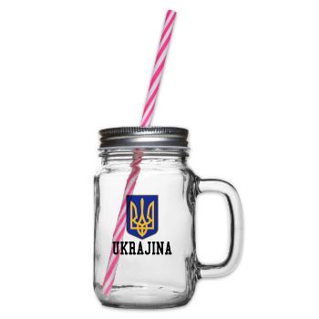 Ukraine - Henkelglas mit Schraubdeckel - Klar - Rechts