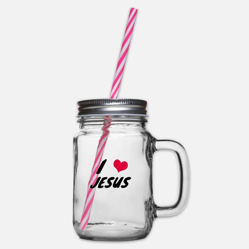 j'aime jésus - Bocal à boisson - transparent