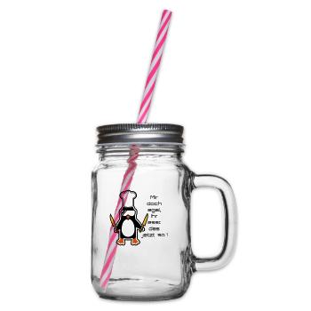 mir doch egal - Glass jar with handle and screw cap - clear - Right