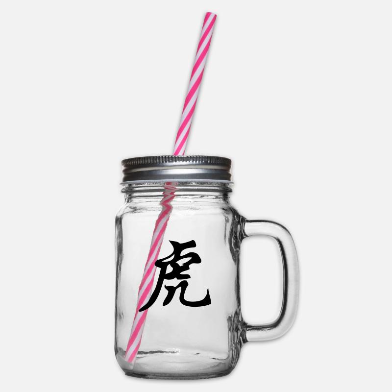 Caractères chinois - Bocal à boisson - transparent