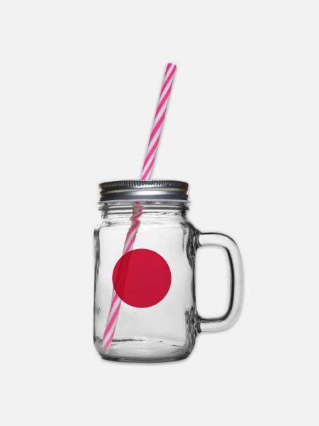 roter Kreis - Henkelglas mit Schraubdeckel - Klar