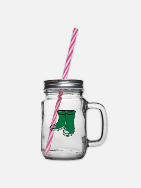 gummistiefel - Henkelglas mit Schraubdeckel - Klar