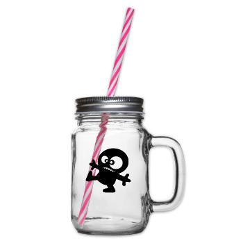 petit homme rigolo anime dessin cartoon - Bocal à boisson - transparent - Droite