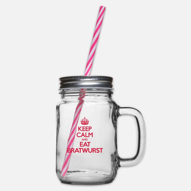 Keep Calm and a Bratwurst - Henkelglas mit Schraubdeckel - Klar