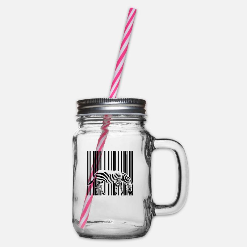 code à barres zèbre - Bocal à boisson - transparent