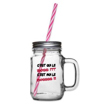 C'est qui le boss ? - Henkelglas mit Schraubdeckel - Klar - Rechts