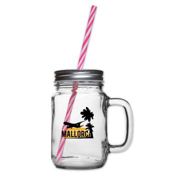 Mallorca Party Crew - Henkelglas mit Schraubdeckel - Klar - Rechts