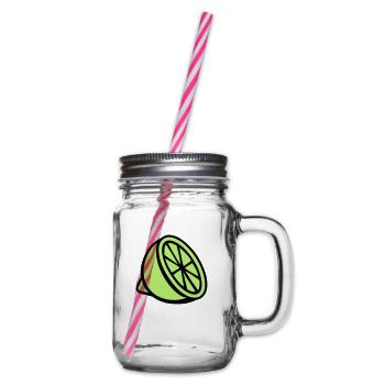 Lime - Glass jar with handle and screw cap - clear - Right