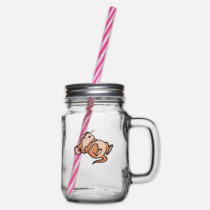 Schlafen Maus - Henkelglas mit Schraubdeckel - Klar