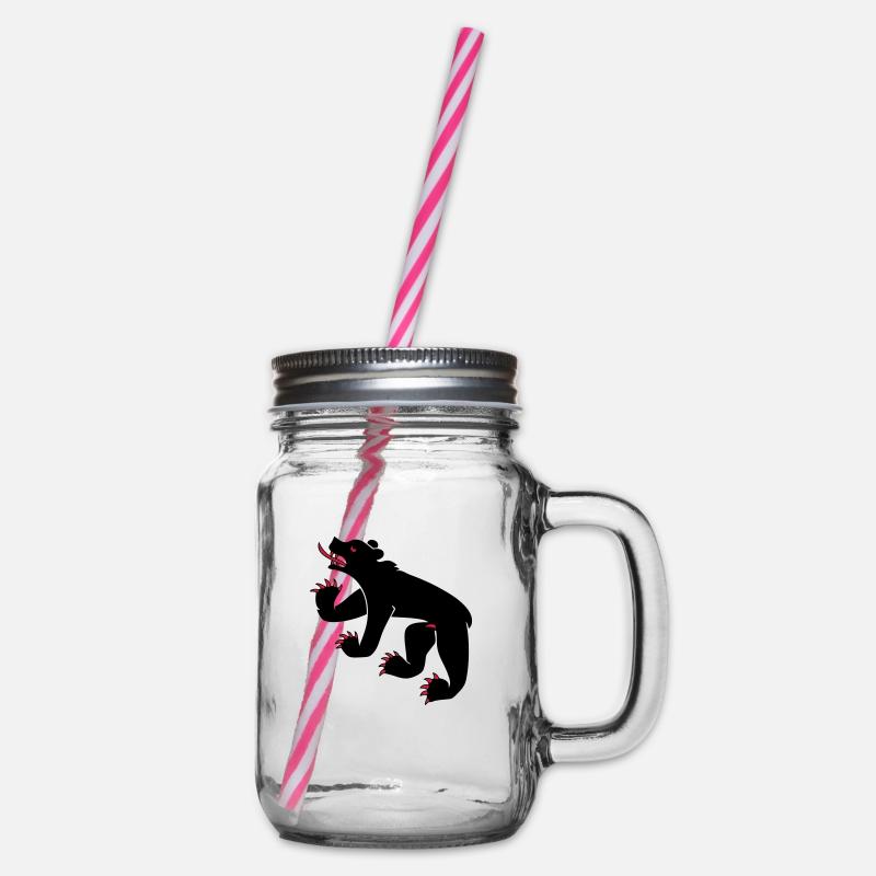 dessin d'un ours symbole drapeau de Berne Suisse - Bocal à boisson - transparent
