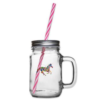 EINHORN Bunt - Henkelglas mit Schraubdeckel - Klar - Rechts