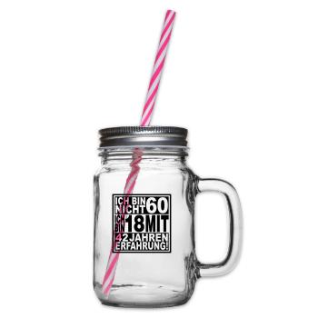 Ich bin nicht 60 ... - Henkelglas mit Schraubdeckel - Klar - Rechts