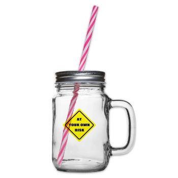 At your own risk - Glass jar with handle and screw cap - clear - Right