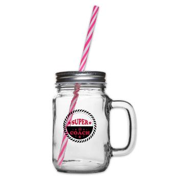 Super coach - Glass jar with handle and screw cap - clear - Right