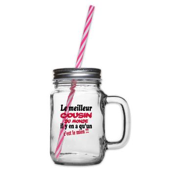 Le meilleur cousin du monde c'est le mien !!! - Bocal à boisson - transparent - Droite