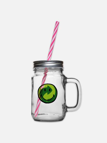 Smiley Recyclable - Henkelglas mit Schraubdeckel - Klar
