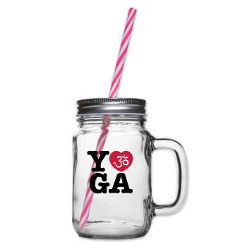 yoga - Glass jar with handle and screw cap - clear - Right