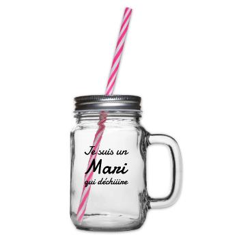 Ehe Hochzeit Liebe Paar Ehemann Frau Braut Love - Henkelglas mit Schraubdeckel - Klar - Rechts