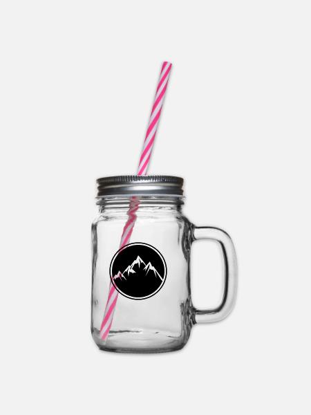 mountains icon - Henkelglas mit Schraubdeckel - Klar