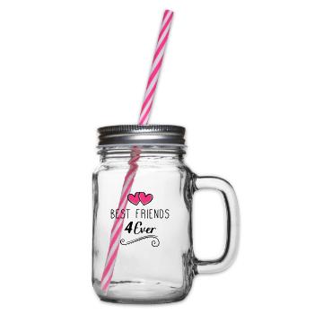 best friends 4 ever design - Henkelglas mit Schraubdeckel - Klar - Rechts