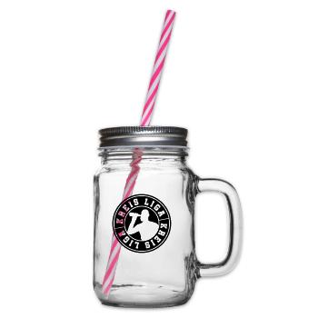 kreis liga kreis saufen - Henkelglas mit Schraubdeckel - Klar - Rechts