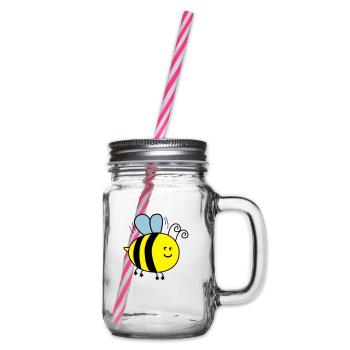 biene_002 - Glass jar with handle and screw cap - clear - Right