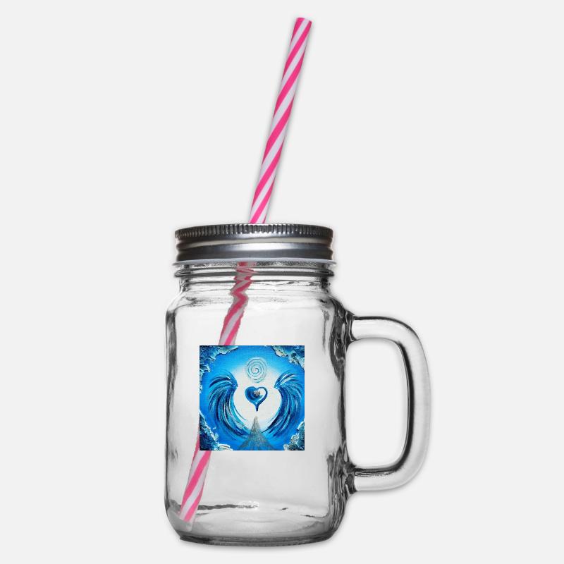 Herzengel der Vertiefung - Henkelglas mit Schraubdeckel - Klar