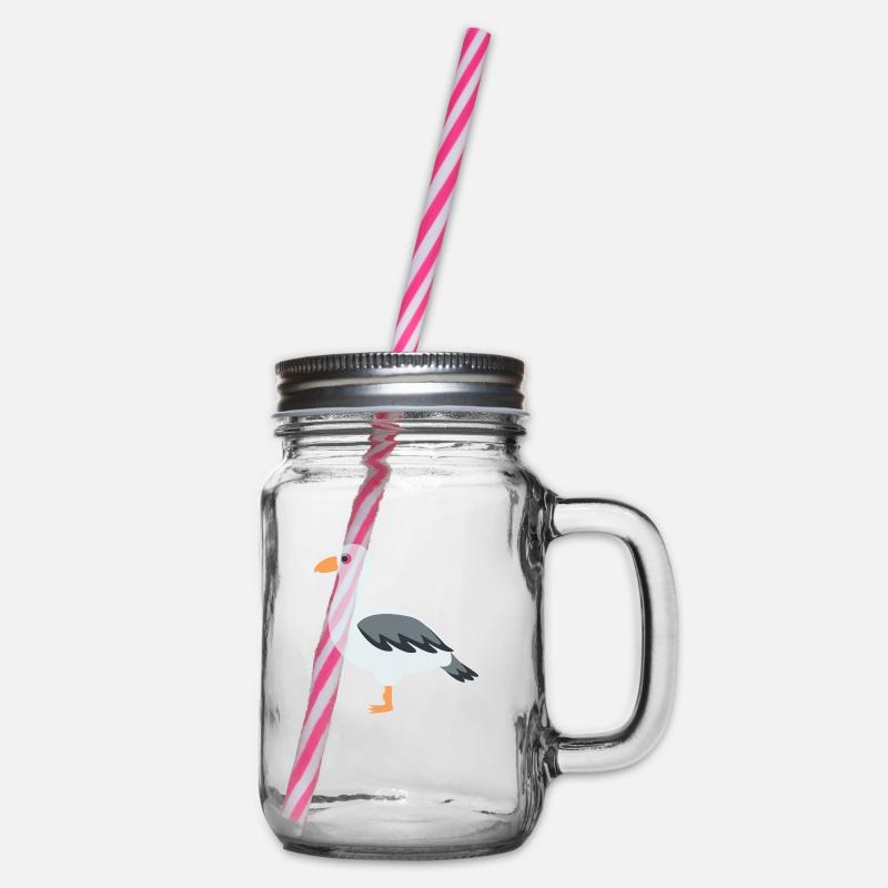 Möwe - Henkelglas mit Schraubdeckel - Klar