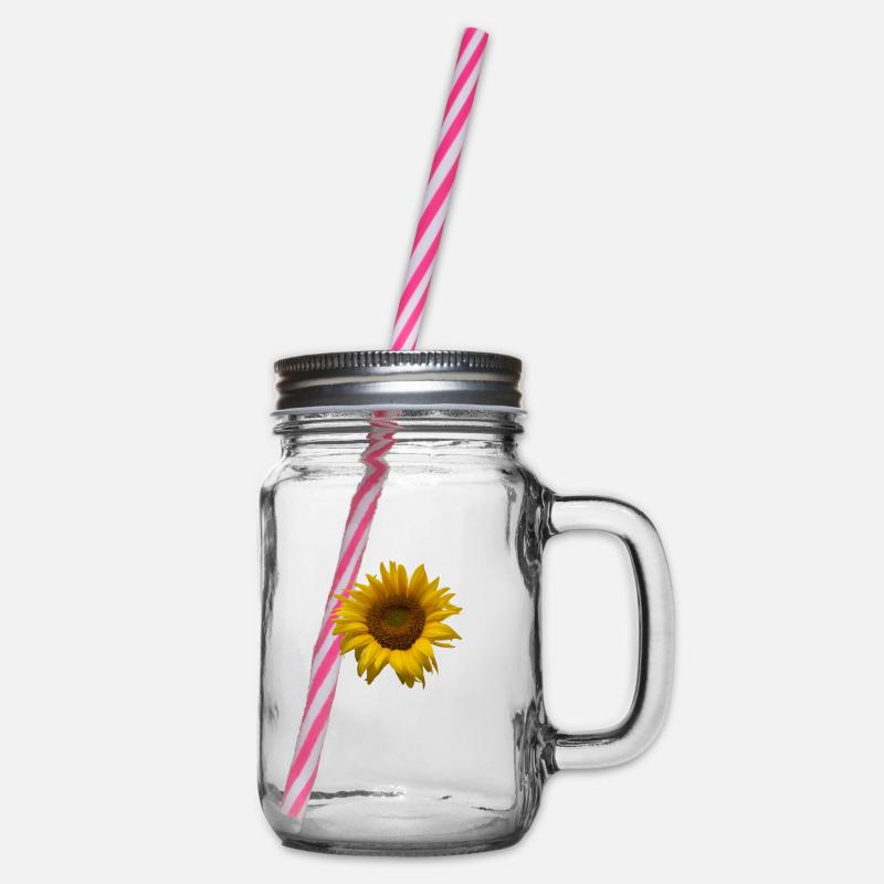 Sonnenblume - Henkelglas mit Schraubdeckel - Klar