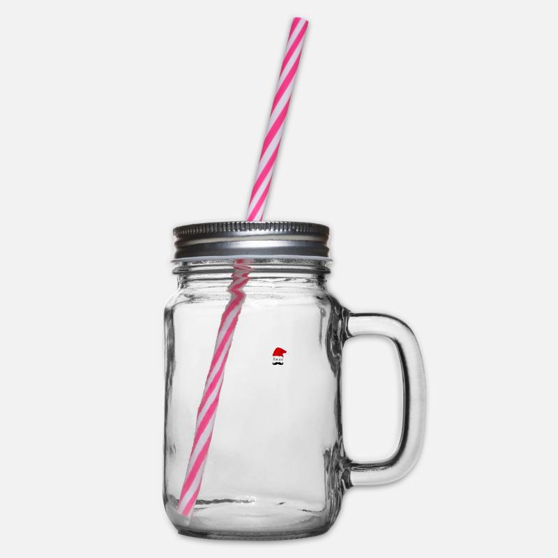 Xmas, moustache, chapeau de noël - Bocal à boisson - transparent