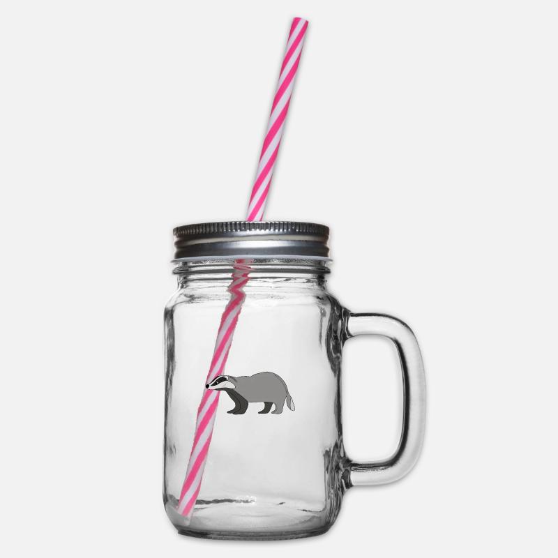 Dachs *** blanko - Henkelglas mit Schraubdeckel - Klar