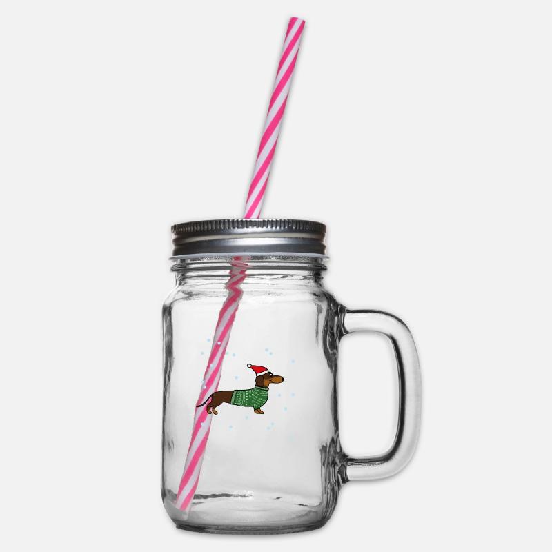 Cadeau de teckel de teckel de Noël - Bocal à boisson - transparent