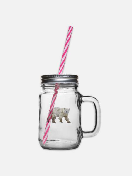eisbär polygon polarbär - Henkelglas mit Schraubdeckel - Klar