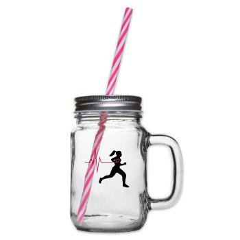 Coureur avec un coeur - Bocal à boisson - transparent - Droite