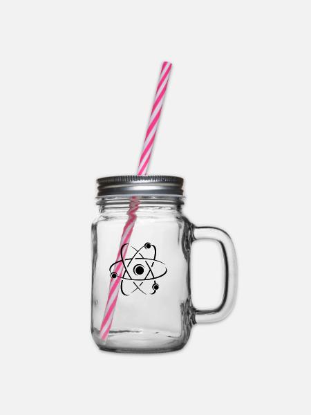 Wissenschaft Atom Icon - Henkelglas mit Schraubdeckel - Klar