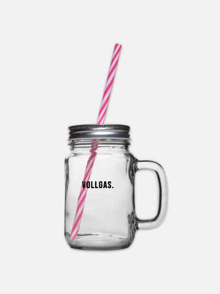 Vollgas - Henkelglas mit Schraubdeckel - Klar