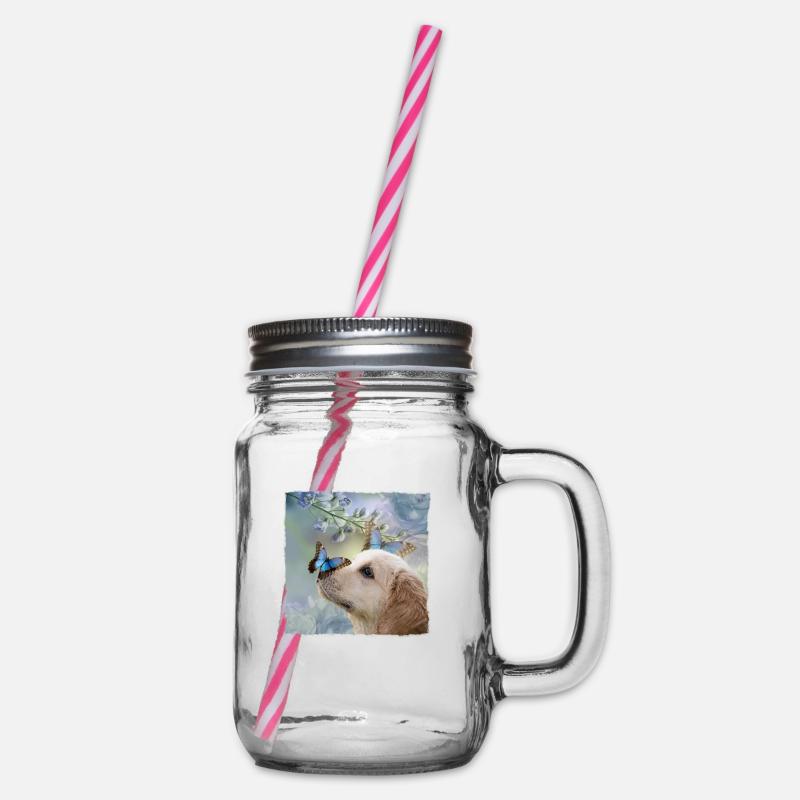 Chiot papillon chiot papillon mignon chien - Bocal à boisson - transparent