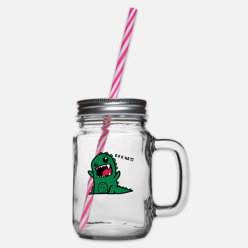 Dessin animé, dino - Bocal à boisson - transparent