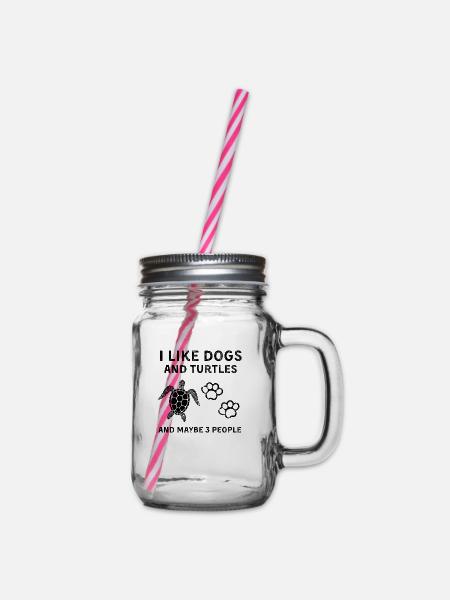 DOGS AND TURTLES - Henkelglas mit Schraubdeckel - Klar