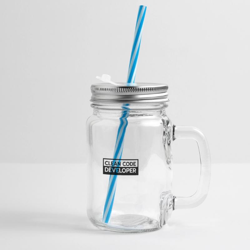 Clean Code Entwickler Coder Programmierer Geschenk Henkelglas mit Schraubdeckel