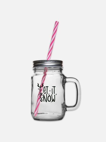 Let It Snow - Henkelglas mit Schraubdeckel - Klar