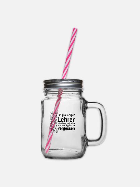 Großartiger lehrer Geschenk Schule Professor - Henkelglas mit Schraubdeckel - Klar