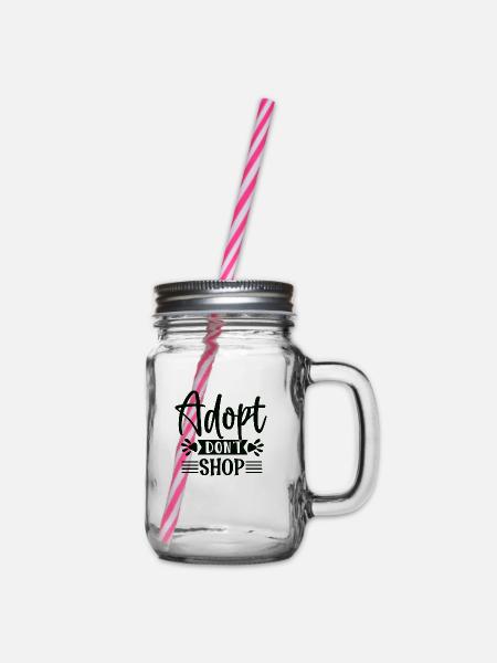 Shop Adopt Dont - Henkelglas mit Schraubdeckel - Klar