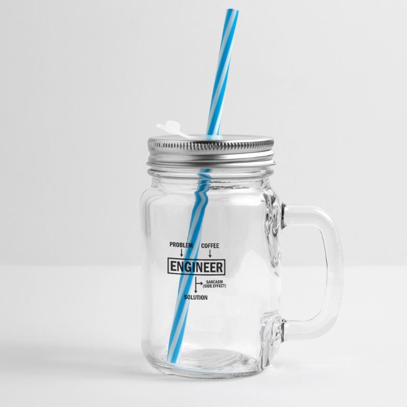 Problem Engineer Coffee Solution Sarcasm Glass jar with handle and screw cap